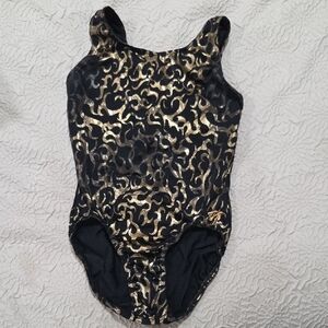 Black and Gold Patterned Swimsuit